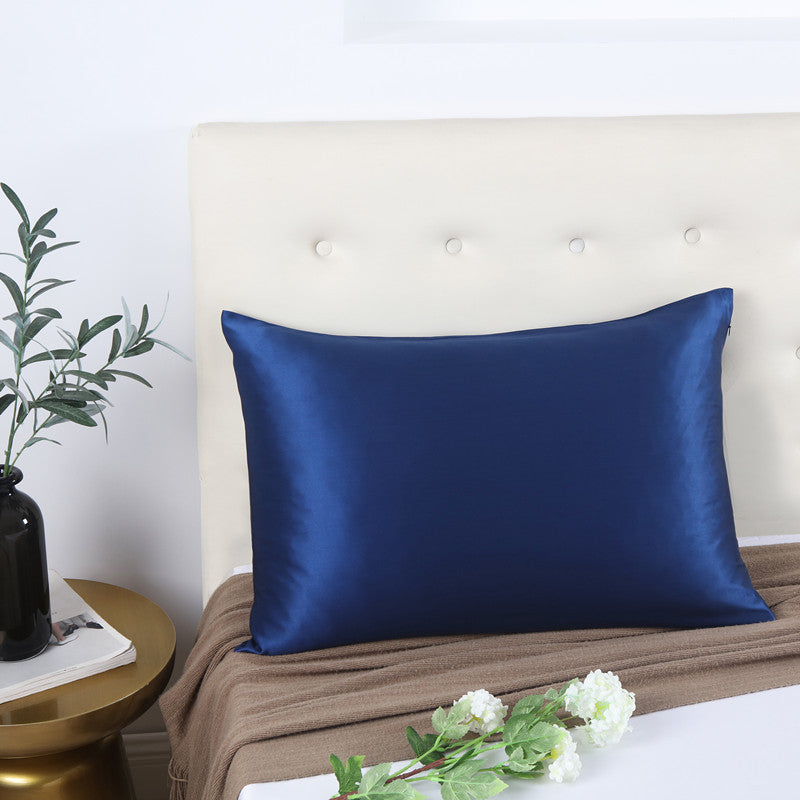 Solid Color Silk Zipper Silk Pillowcase