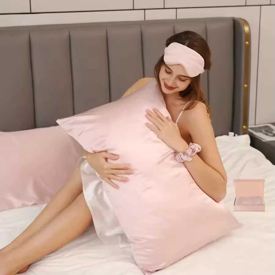 Solid Color Silk Zipper Silk Pillowcase