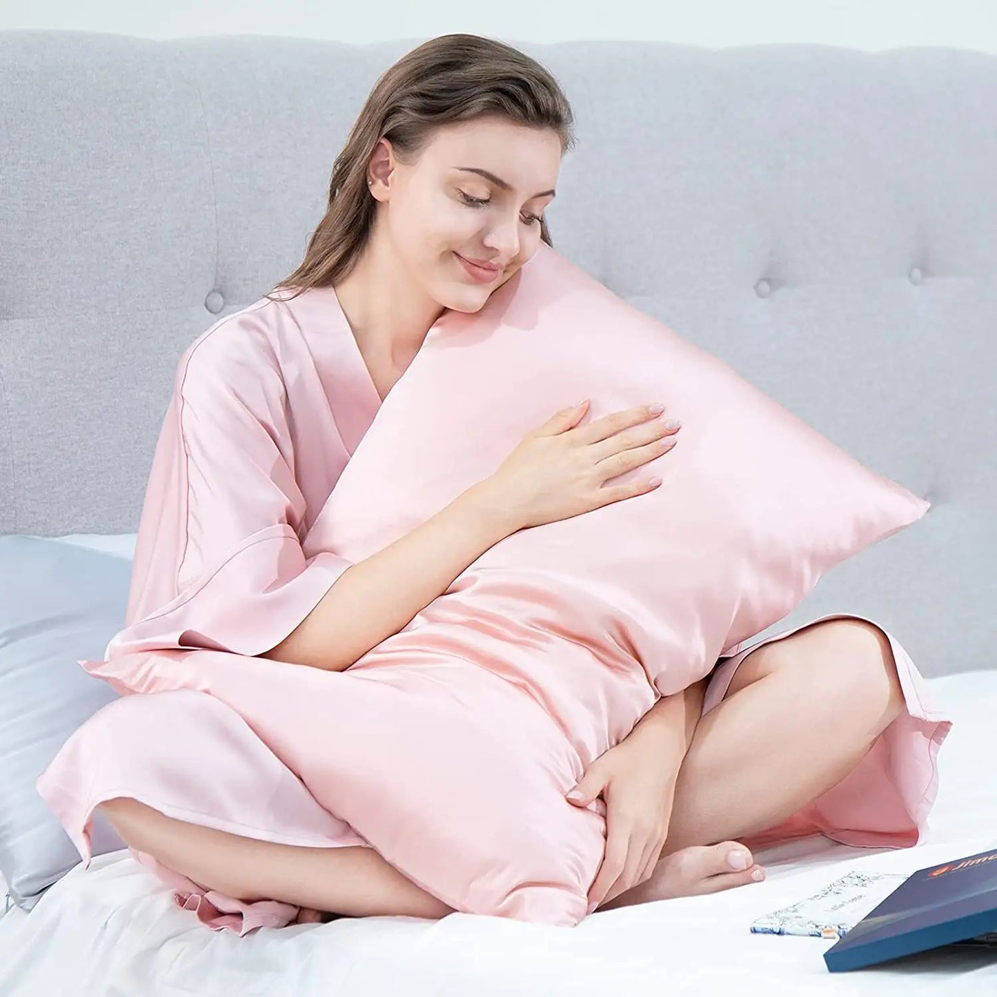 Solid Color Silk Zipper Silk Pillowcase