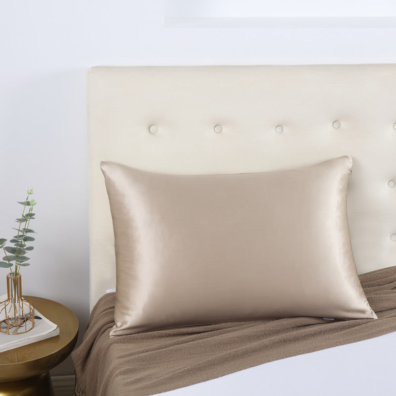 Solid Color Silk Zipper Silk Pillowcase
